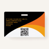 Foto Corporate Employee QR Code Orange Yellow Ausweis (Rückseite)
