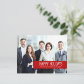 Foto Corporate Happy Holidays Postkarten (Stehend Vorderseite)