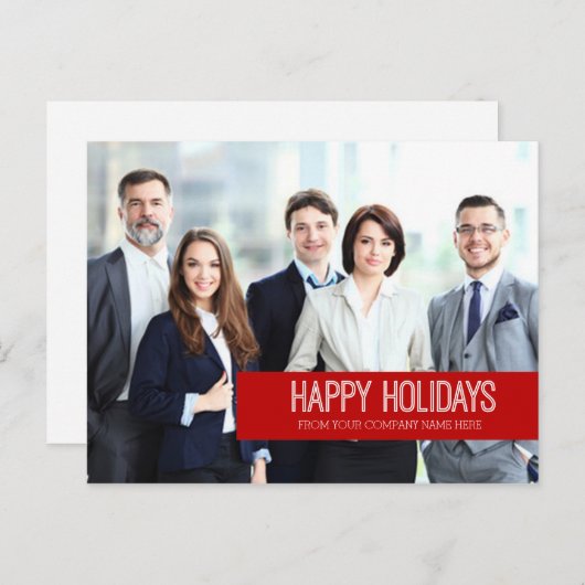 Foto Corporate Happy Holidays Postkarten (Vorne/Hinten)