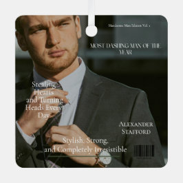 Foto Cover des Most Dashing Man Magazine Ornament Aus Metall