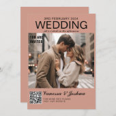 Foto Cover Magazin QR Code Hochzeit Einladung (Vorne/Hinten)