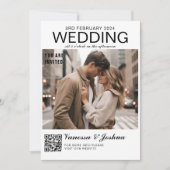 Foto Cover Magazin QR Code Hochzeit Einladung (Vorderseite)