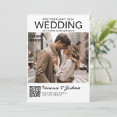 Foto Cover Magazin QR Code Hochzeit Einladung (Stehend Vorderseite)