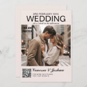 Foto Cover Magazin QR Code Hochzeit Einladung (Vorne/Hinten)