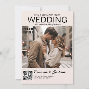Foto Cover Magazin QR Code Hochzeit Einladung