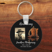 Foto-, Cowboy-Hut- und Seilgedanken Schlüsselanhänger (Vorderseite)