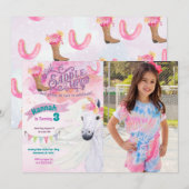 Foto Cowgirl Birthday Einladung Pferd Einladung (Vorne/Hinten)