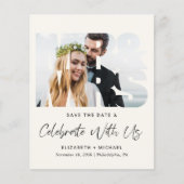 Foto Cream Wedding Empfang Save the Date (Vorderseite)