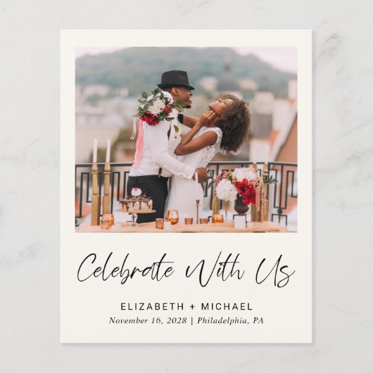 Foto Cream Wedding Reception Einladung (Vorderseite)