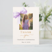 Foto-Creme Dankeskarte (Stehend Vorderseite)