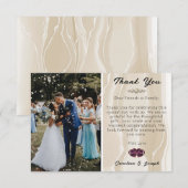 Foto & Creme Silk & Heart Wedding Vielen Dank Mitteilungskarte (Vorne/Hinten)