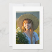 Foto Cross Aqua Silver Floral Erste Kommune Einladung (Rückseite)