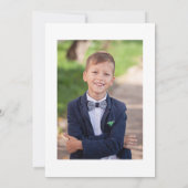 Foto Cross Blue Gold Floral Erste Kommune Einladung (Rückseite)