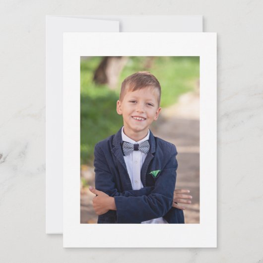 Foto Cross Navy Blue Gold Floral Erste Kommune Einladung (Rückseite)