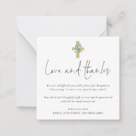 Foto Cross Taufe Christening Liebe Dank Mitteilungskarte