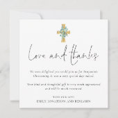 Foto Cross Taufe Christening Liebe Dank Mitteilungskarte (Vorderseite)