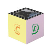 Foto Cube - Alphabet Block mit Foto Würfel (Rückseite Schrägansicht)