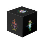 Foto Cube mit farbenfrohen abstrakten Designs Würfel (Rückseite Schrägansicht)