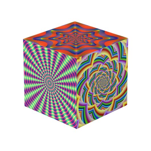 Foto Cube mit Fraktal Images Würfel (Vorderseite Schrägansicht)