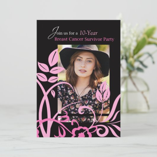 Foto Custimizable 10 Jahre Einladung Brustkrebs (Stehend Vorderseite)