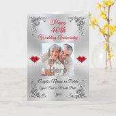 Foto Custom 40th Ruby Wedding Anniversary Cards Karte (Gelbe Blume)