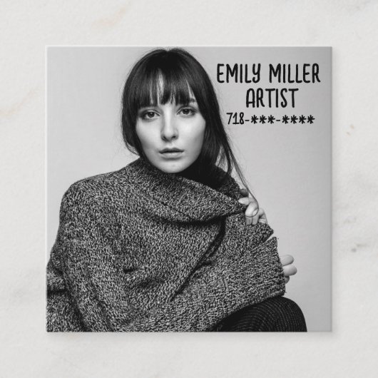 FOTO Custom Business Cards Quadratische Visitenkarte (Vorderseite)