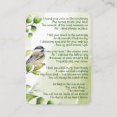 Foto Custom Chickadee Bird Nature Visitenkarte (Vorderseite)