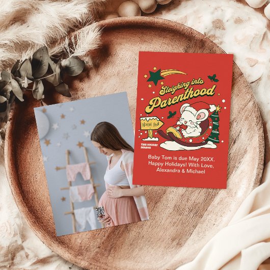 Foto Custom Christmas Pregnancy Ankündigung