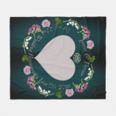Foto Custom Floral Heart Hochzeit Jahrestag Fleecedecke (Vorderseite (Horizontal))
