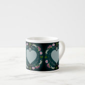 Foto Custom Floral Heart Wedding Jubiläum B Espressotasse (Vorderseite Rechts)