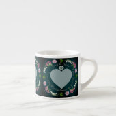 Foto Custom Floral Heart Wedding Jubiläum B Espressotasse (Rechts)
