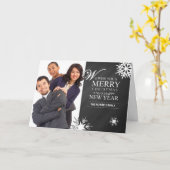 Foto Custom frohe Weihnachten, glücklich Neues Jah Karte (Gelbe Blume)