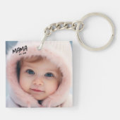Foto Custom Mama Est Mutter Schlüsselanhänger (Rückseite)