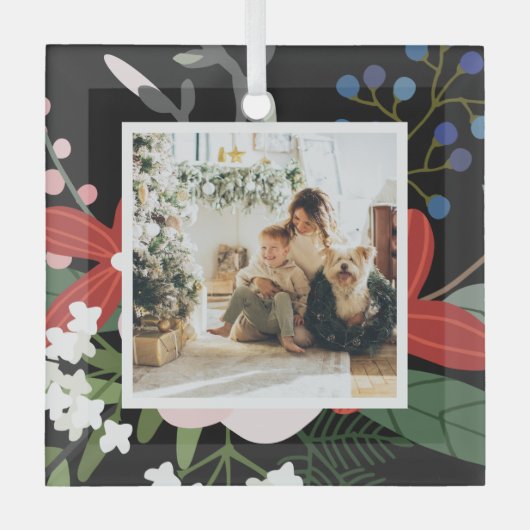 Foto Custom Personalisiert Weihnachten Ornament Aus Glas (Vorderseite)