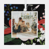 Foto Custom Personalisiert Weihnachten Ornament Aus Glas (Rückseite)