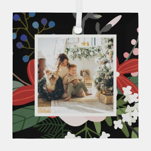 Foto Custom Personalisiert Weihnachten Ornament Aus Glas (Rückseite)