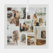 Foto Custom Personalisiert Weihnachten Ornament Aus Glas (Rückseite)