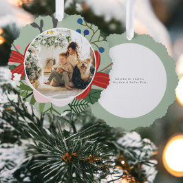 Foto Custom Personalisiert Weihnachten Winter Blum Ornament Karte