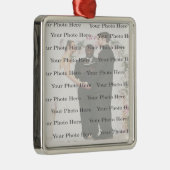 Foto Custom Square Silver Wedding Ornament (Rechts)