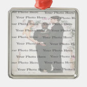 Foto Custom Square Silver Wedding Ornament (Vorne)