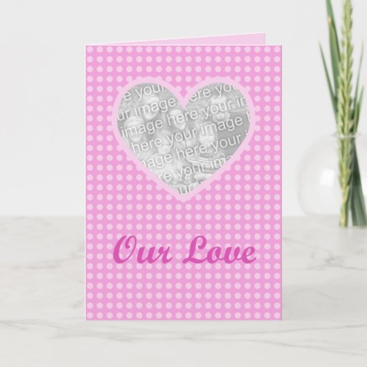 Foto Cutout Heart Valentine's Day Card Vorlage (Vorderseite)