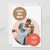 Foto Cutout Retro Neutrals Einzigartige Hochzeit Save The Date (Vorderseite)