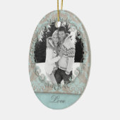 Foto-Damaske für die Hochzeitsstiftung der Verlobu Keramik Ornament (Links)