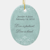 Foto-Damaske für die Hochzeitsstiftung der Verlobu Keramik Ornament (Hinten)