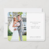 FOTO DANK IHNEN einfache moderne Art silber grau Dankeskarte (Rückseite)