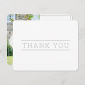 FOTO DANK IHNEN einfache moderne Art silber grau Dankeskarte (Vorne/Hinten)