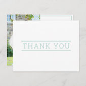 FOTO DANK IHNEN einfache, moderne Pastelminze Dankeskarte (Vorne/Hinten)