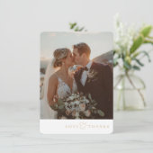 FOTO DANK IHNEN elegante romantische Ampere und Be Dankeskarte (Stehend Vorderseite)