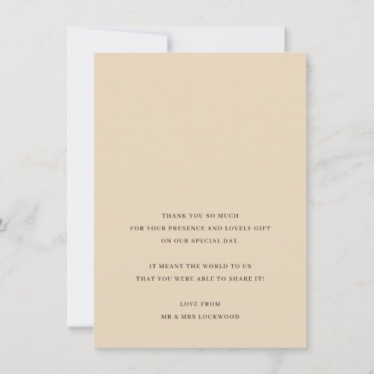 FOTO DANK IHNEN modern überlegen eleganten Ampersa Dankeskarte (Rückseite)