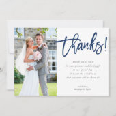 FOTO DANK IHNEN moderne Drehbuchschiff Dankeskarte (Vorderseite)